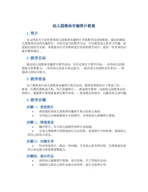 幼儿园集体有趣照片教案