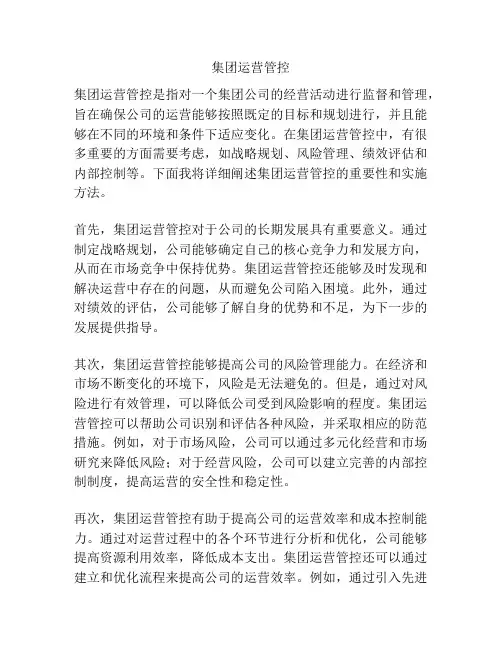 集团运营管控