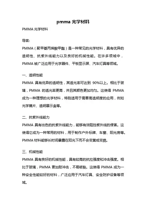 pmma光学材料