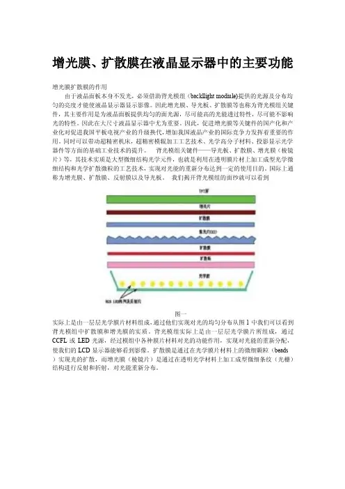 增光膜、扩散膜在液晶显示器中的主要功能