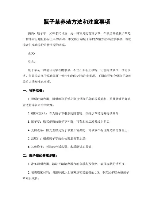 瓶子草养殖方法和注意事项