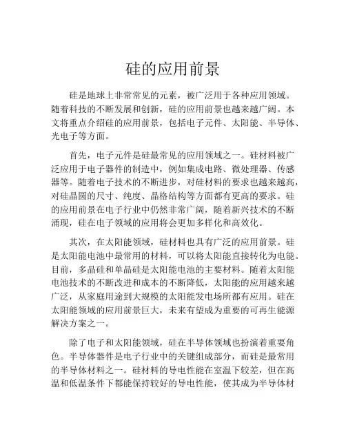 硅的应用前景