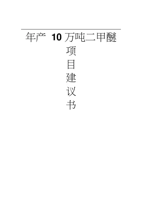 年产10万吨二甲醚建议书