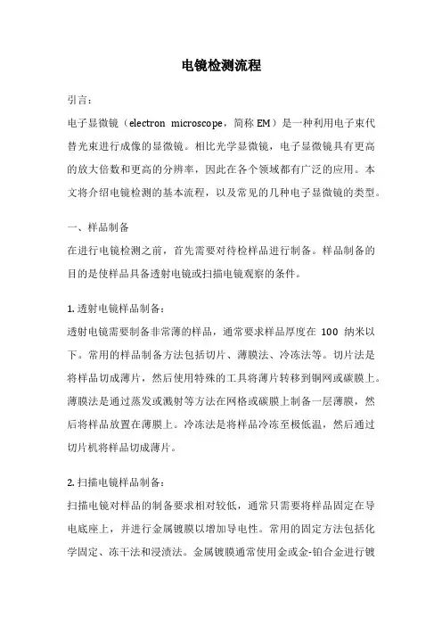 电镜检测流程