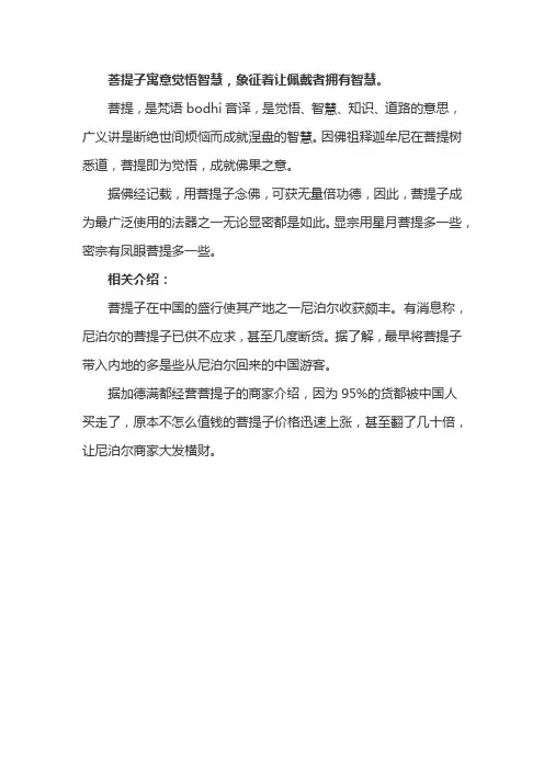 菩提子的寓意和象征