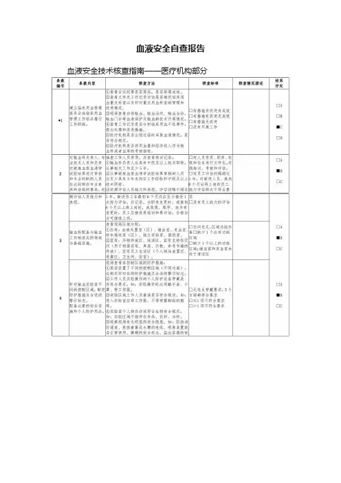 血液安全自查报告