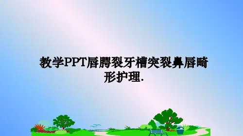 最新教学PPT唇腭裂牙槽突裂鼻唇畸形护理.课件PPT