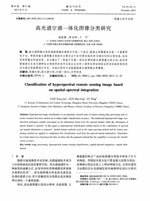 高光谱空谱一体化图像分类研究