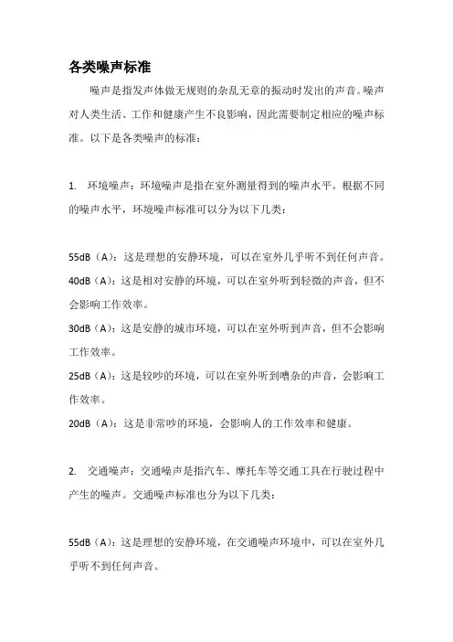 各类噪声标准