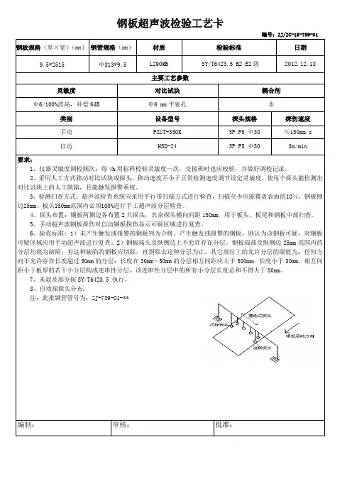 121110无损检测工艺卡