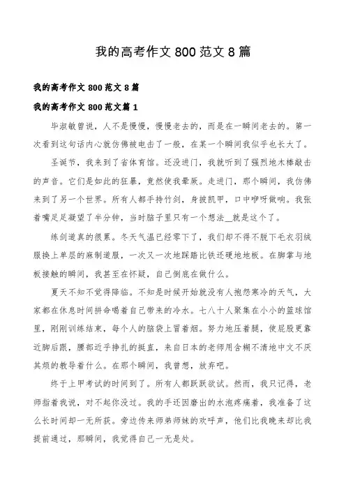 我的高考作文800范文8篇