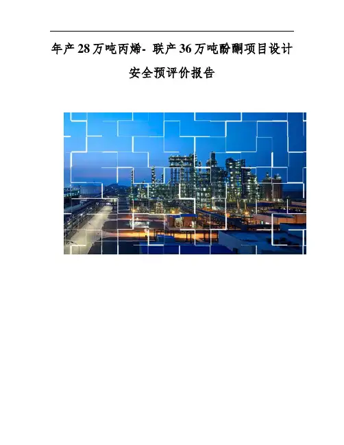 年产28万吨丙烯- 联产36万吨酚酮项目设计-安全预评价报告