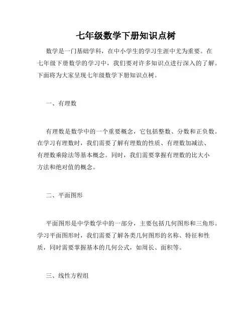 七年级数学下册知识点树