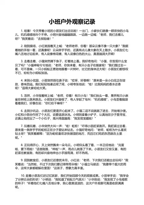 小班户外观察记录