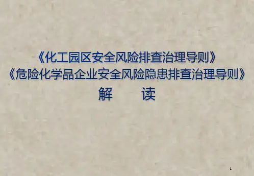 《化工园区安全风险排查治理导则(试行)》和《危险化学品企业安全风险隐患排查治理导则》解读(100页)