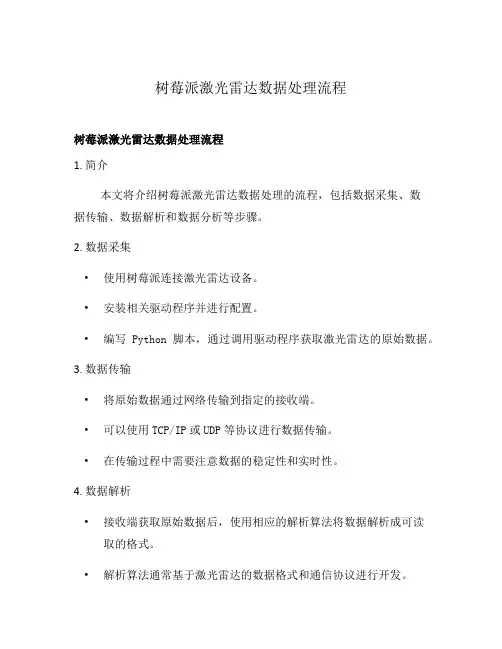 树莓派激光雷达数据处理流程
