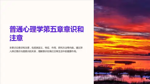 普通心理学第五章意识和注意