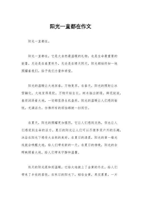 阳光一直都在作文
