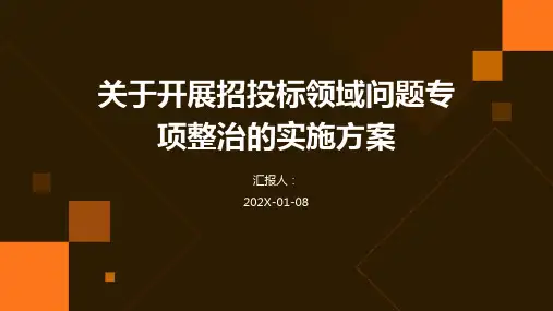 关于开展招投标领域问题专项整治的实施方案