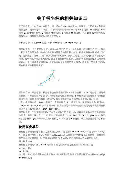 关于极坐标的相关知识点(1)