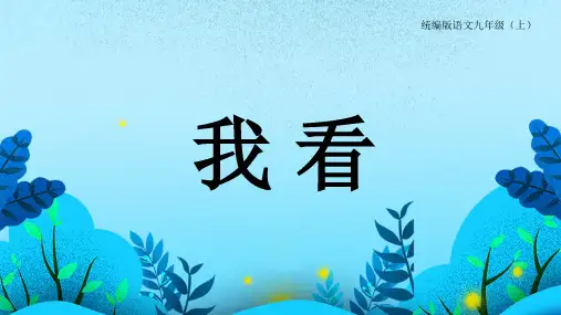 初中语文统编版九年级上册《我看》教育教学课件