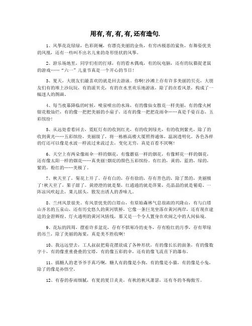用有,有,有,有,还有造句.
