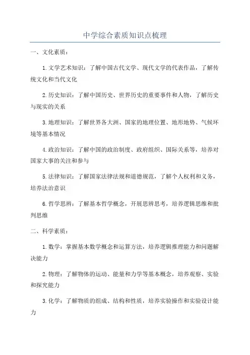 中学综合素质知识点梳理