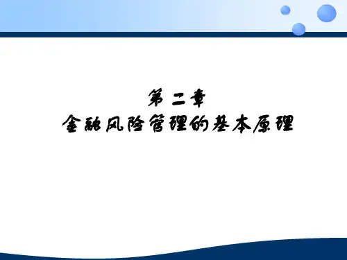 第二章 金融风险管理的基本理论
