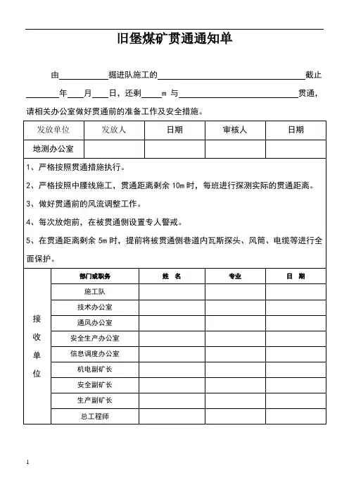 煤矿各类通知单