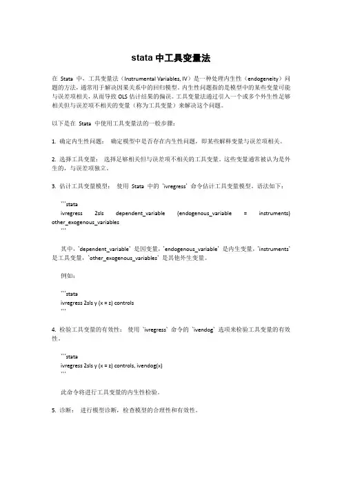 stata中工具变量法