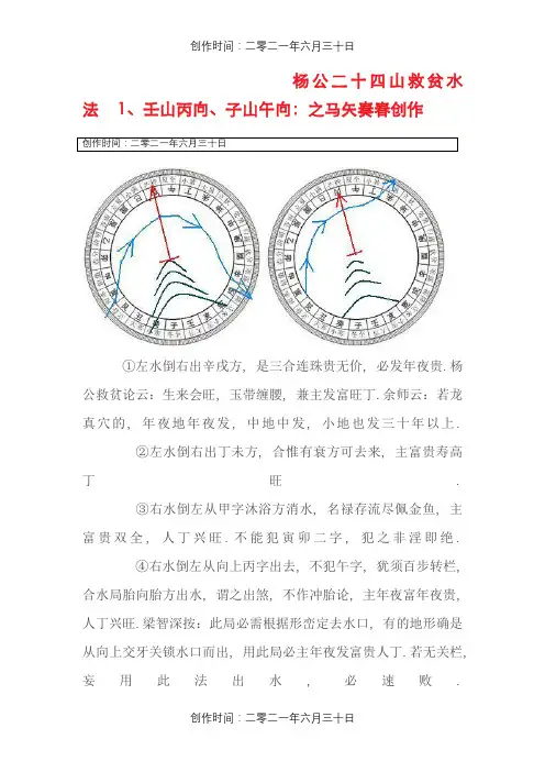 杨公二十四山救贫水法