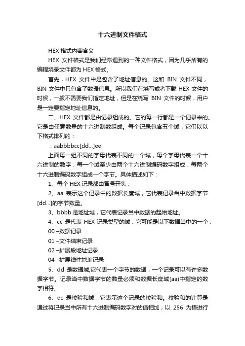 十六进制文件格式