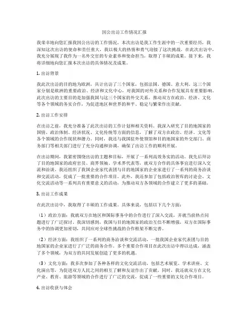 因公出访工作情况汇报