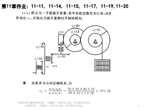 机械原理作业参考答案-第11章-孙桓-第8版-Appt课件