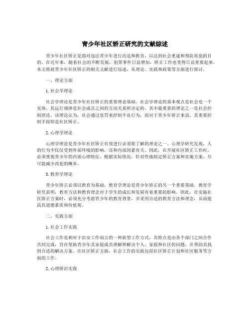 青少年社区矫正研究的文献综述
