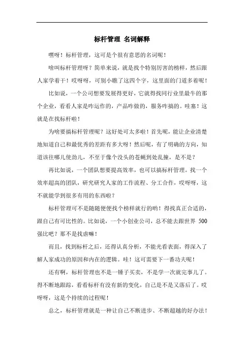 标杆管理 名词解释