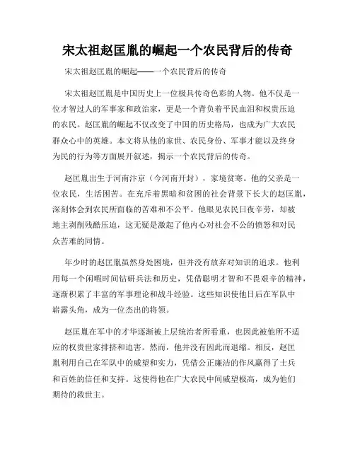 宋太祖赵匡胤的崛起一个农民背后的传奇