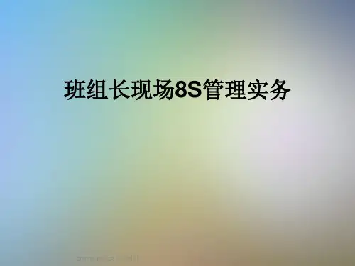班组长现场8S管理实务