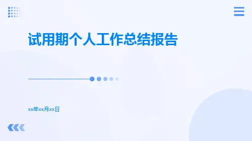 试用期个人工作总结报告PPT