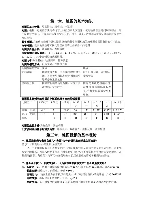 地图学课后思考题