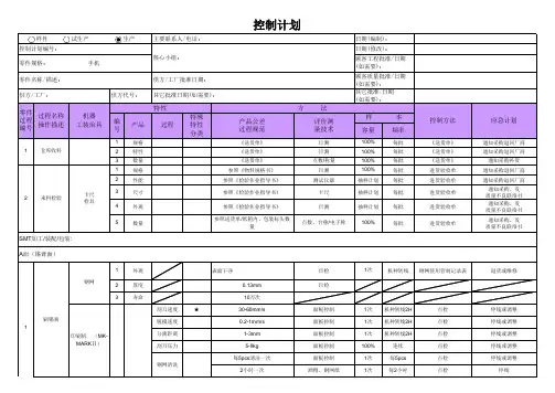 手机生产控制计划
