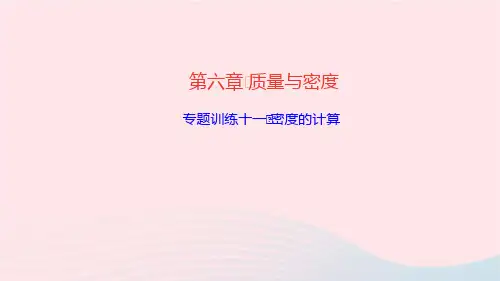 物理八年级上册第六章质量与密度专题训练十一密度的计算课件 新人教版