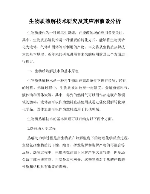 生物质热解技术研究及其应用前景分析