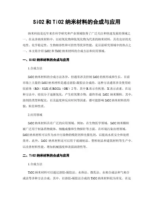 SiO2和TiO2纳米材料的合成与应用
