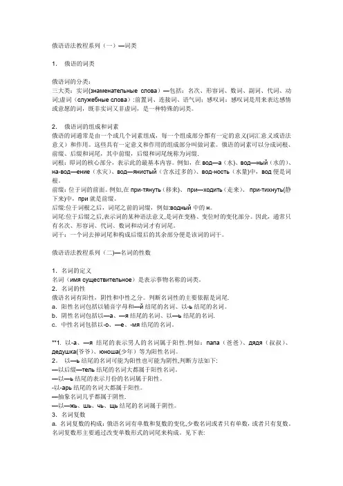 俄语语法大全