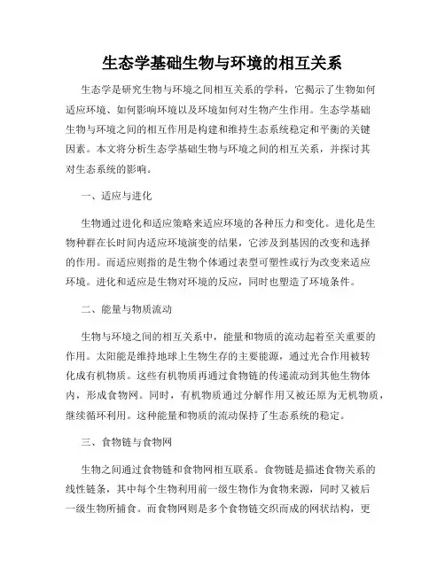 生态学基础生物与环境的相互关系