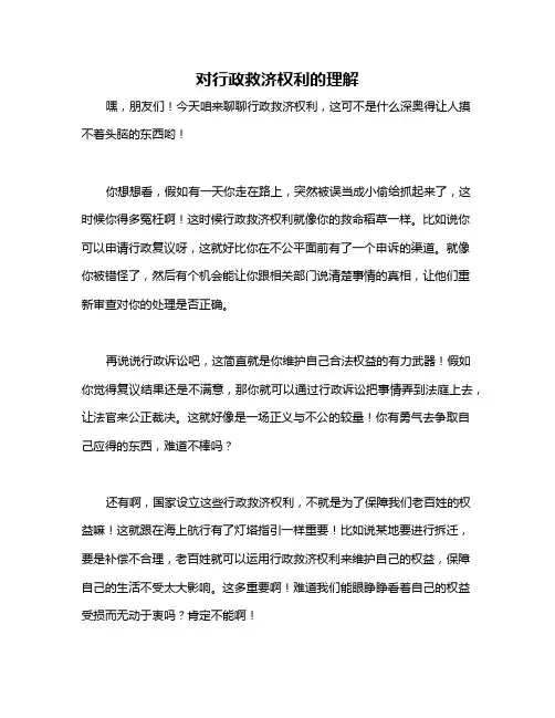 对行政救济权利的理解