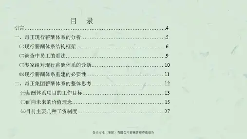 奇正实业集团有限公司薪酬管理咨询报告课件