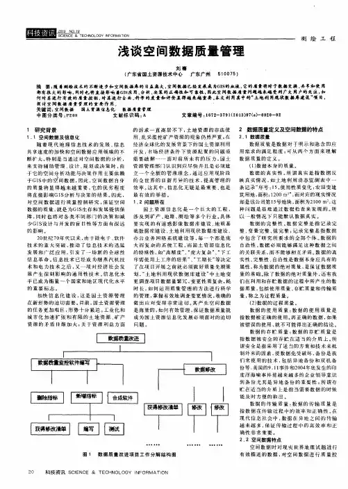 浅谈空间数据质量管理