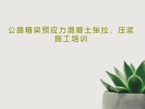 公路箱梁预应力混凝土张拉、压浆施工培训PPT文档39页